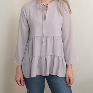 Aritzia Tie-Front Ruffle Blouse